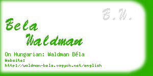 bela waldman business card